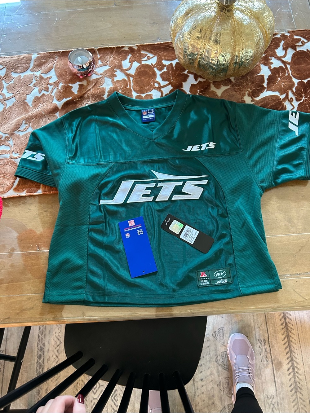 New Era Green Jets Women’s Crop  Football Jersey